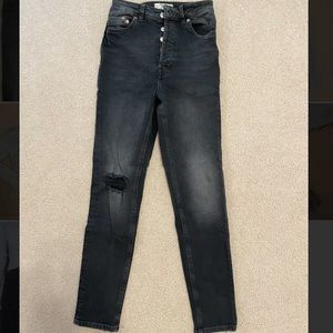 Free People Straight Leg Black Jeans